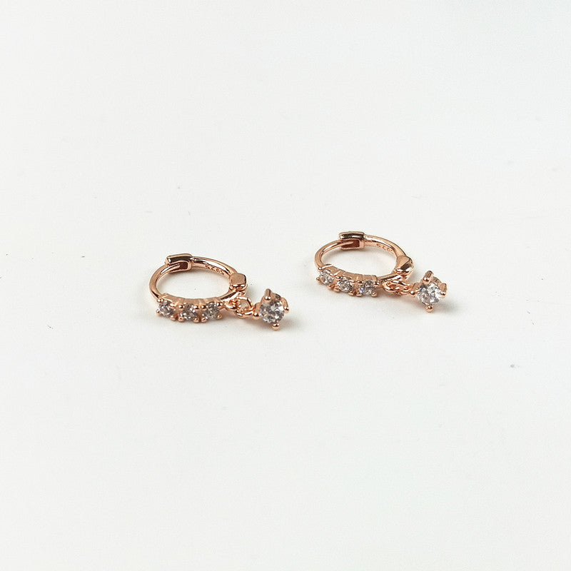 Korean Style Simple Compact Micro Rhinestone Ear Clip Earrings