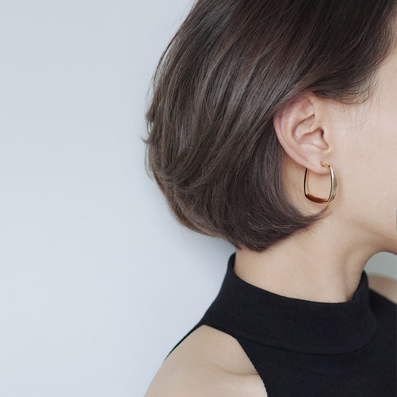 Trendy To Make Round Face Simple Earrings