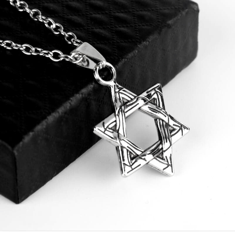 Men's Die-casting Pattern Six-pointed Star Trendy Cool Rock Necklaces
