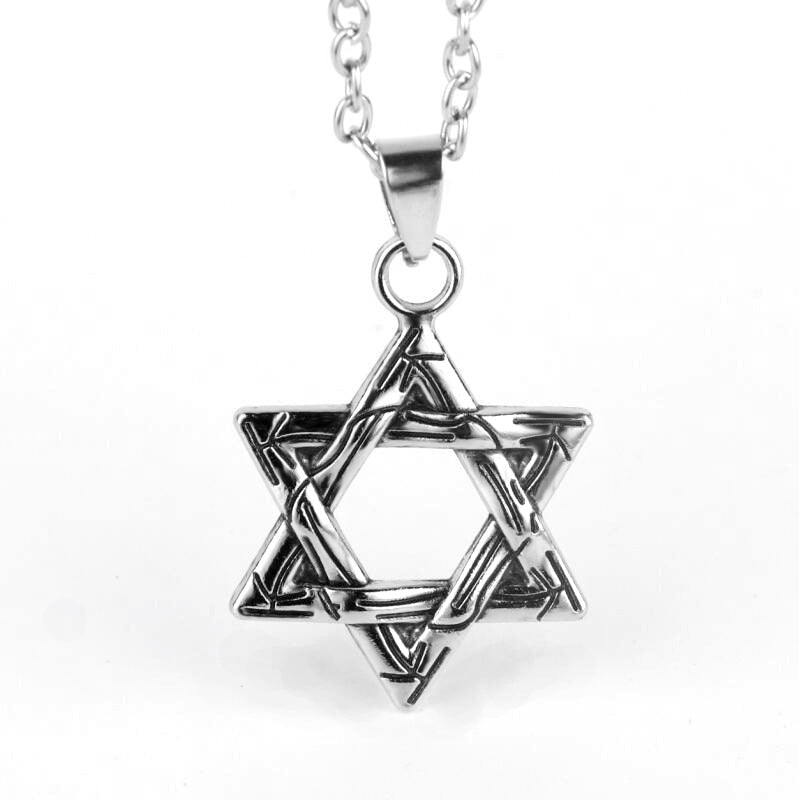 Men's Die-casting Pattern Six-pointed Star Trendy Cool Rock Necklaces