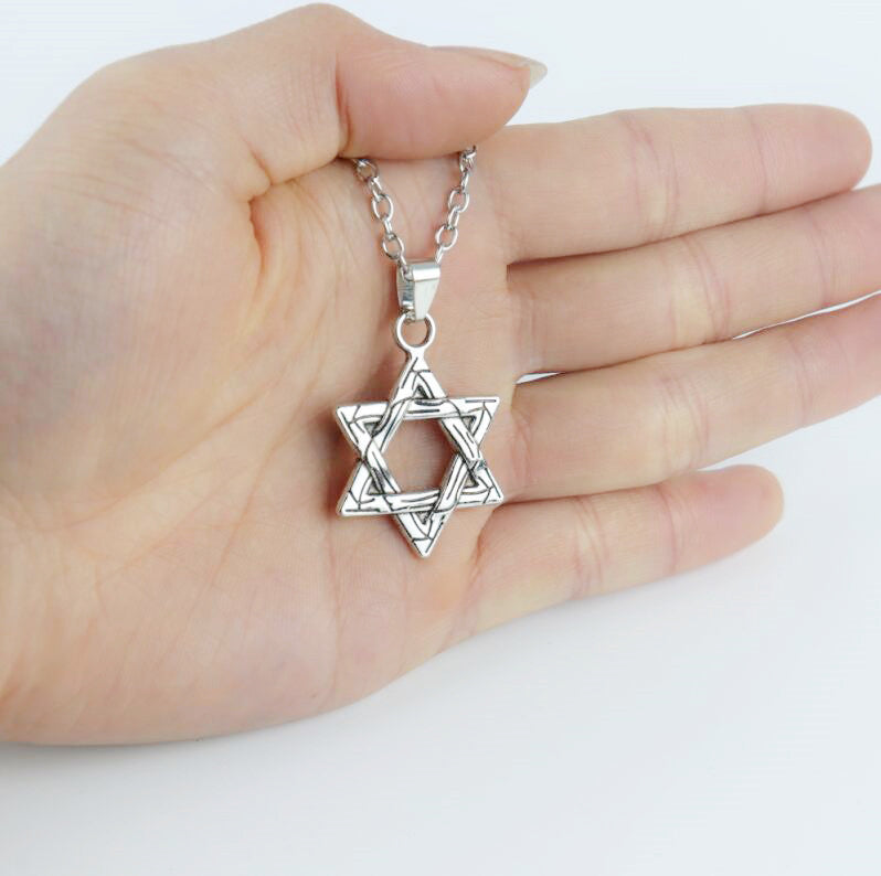 Men's Die-casting Pattern Six-pointed Star Trendy Cool Rock Necklaces
