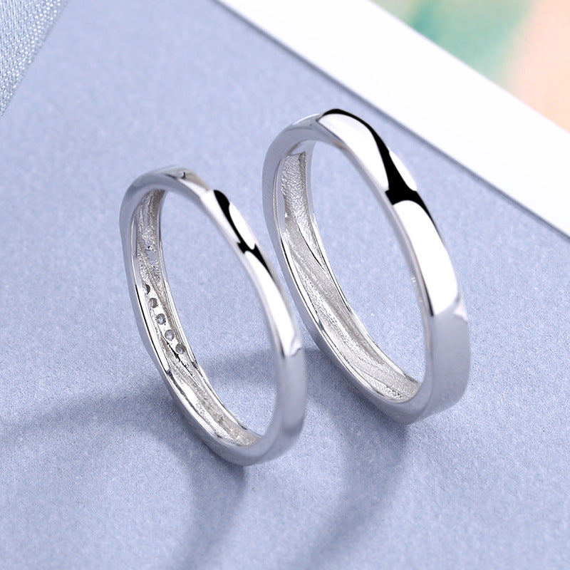 Women's & Men's Style Love Striped Double Twisted Three Groove Rings
