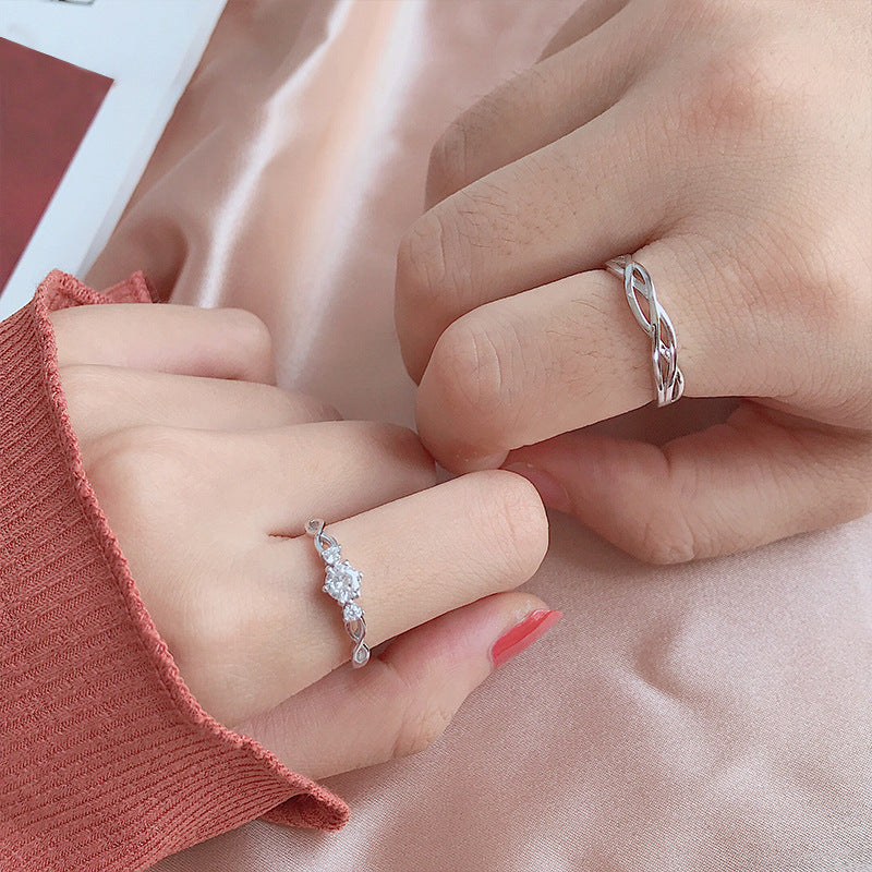 Women's & Men's Pair Special Interest Light Luxury Open For Couples Rings