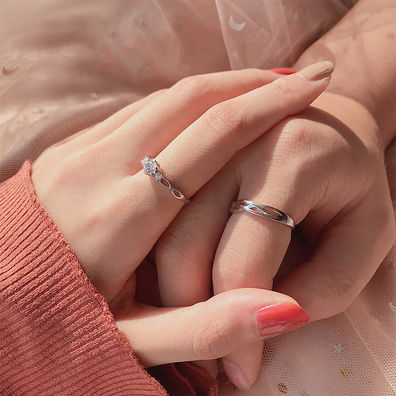 Women's & Men's Pair Special Interest Light Luxury Open For Couples Rings