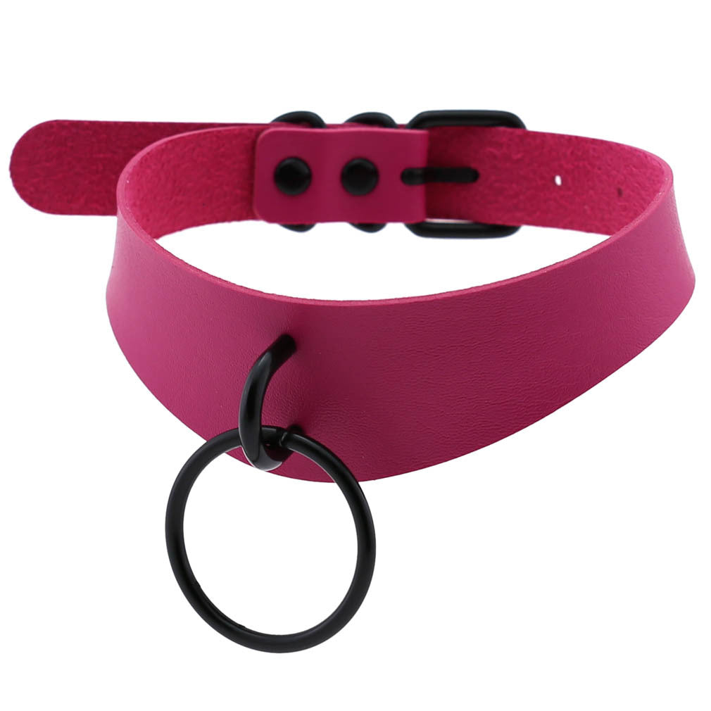 Leather Neckband Street Shooting Nightclub O-shaped Neck Band Bandana Rings