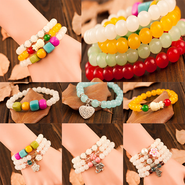 Korean Style Ornamental Stone Red Agate Bracelets