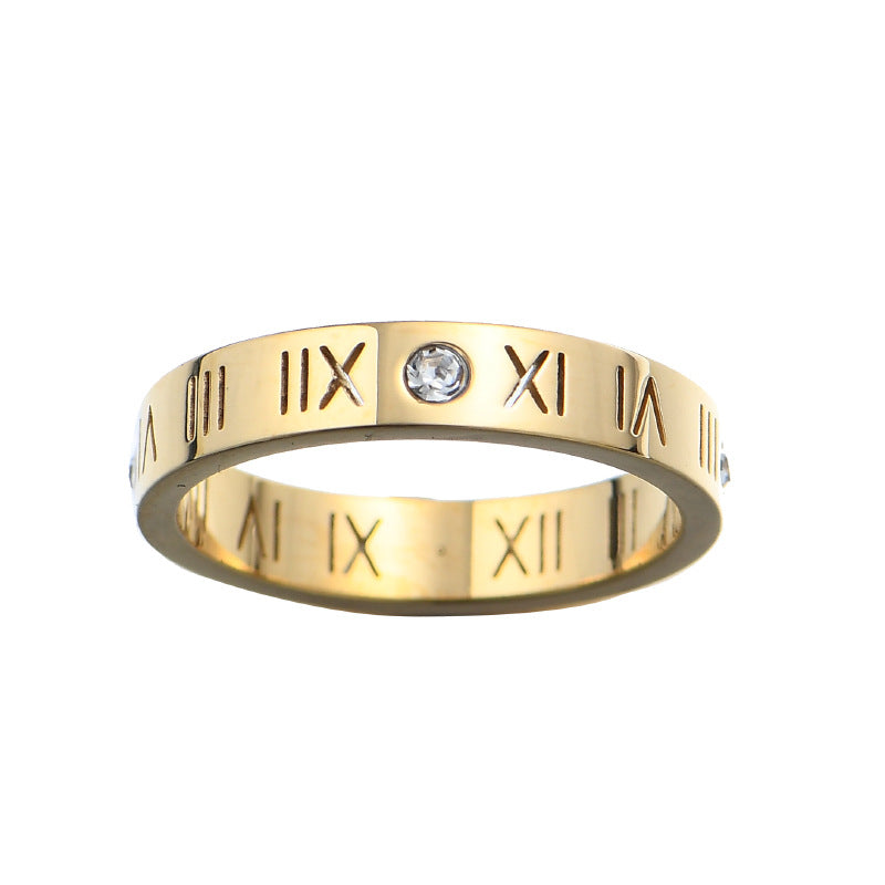 Roman Digital Mood Simple Gold Fashion Rings