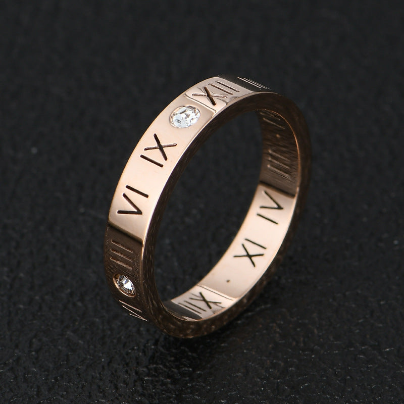 Roman Digital Mood Simple Gold Fashion Rings