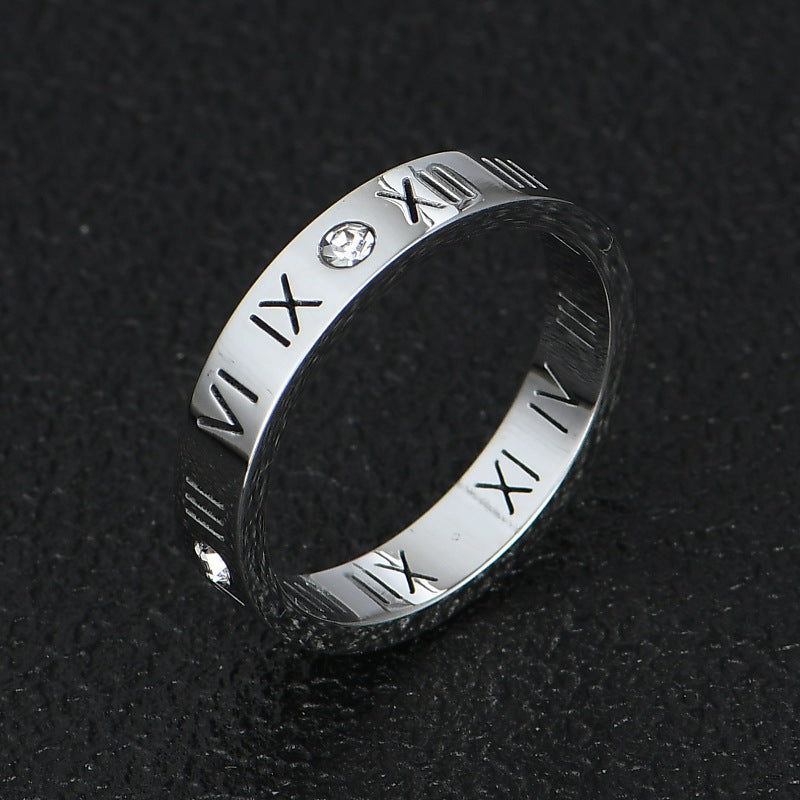 Roman Digital Mood Simple Gold Fashion Rings