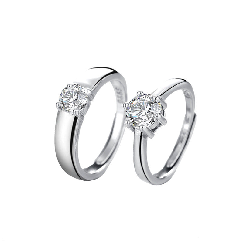 Couple Rhinestone Valentine's Day Gift Fashion Simple Karat Ring