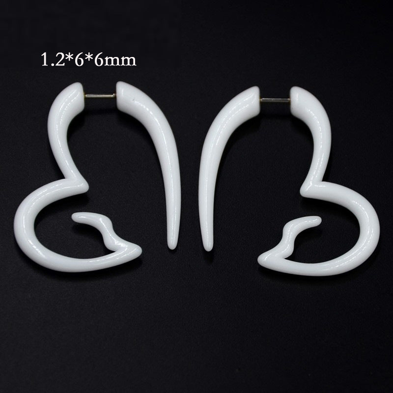 Acrylic Fake Auricle Stainless Steel Asymmetric Snail Earrings