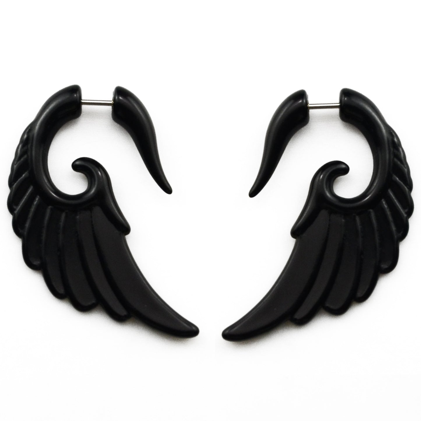 Acrylic Fake Auricle Stainless Steel Asymmetric Snail Earrings