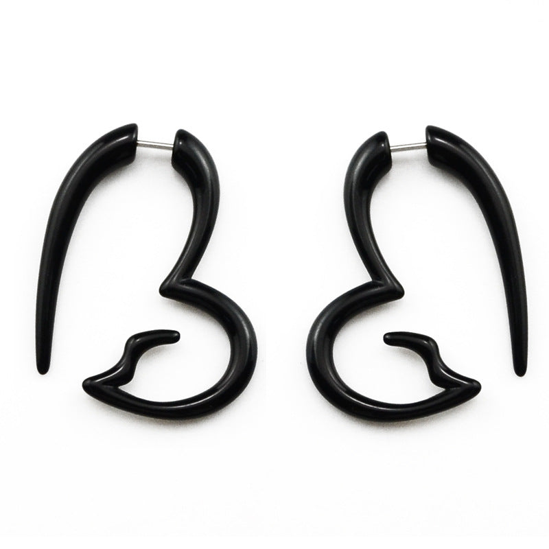 Acrylic Fake Auricle Stainless Steel Asymmetric Snail Earrings