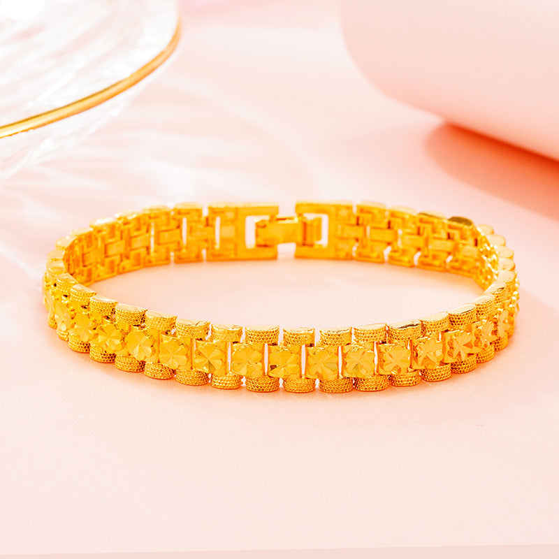 Women's & Men's Gold Watch Chain Thick Jewelry Stall Exhibition Bracelets