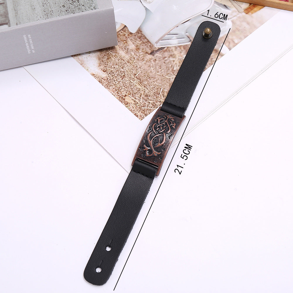 Men's Simple Cattle Leather Unique Hipster Ornament Bracelets