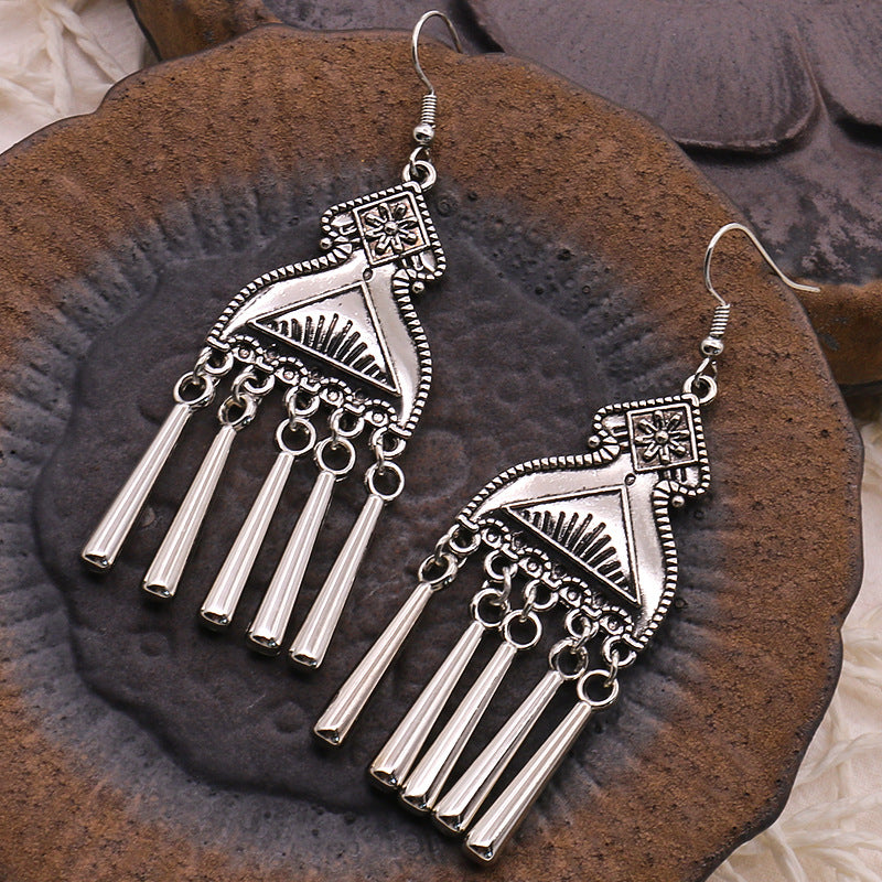 Accessories Flower Miao Bohemian Alloy Ethnic Minority Earrings