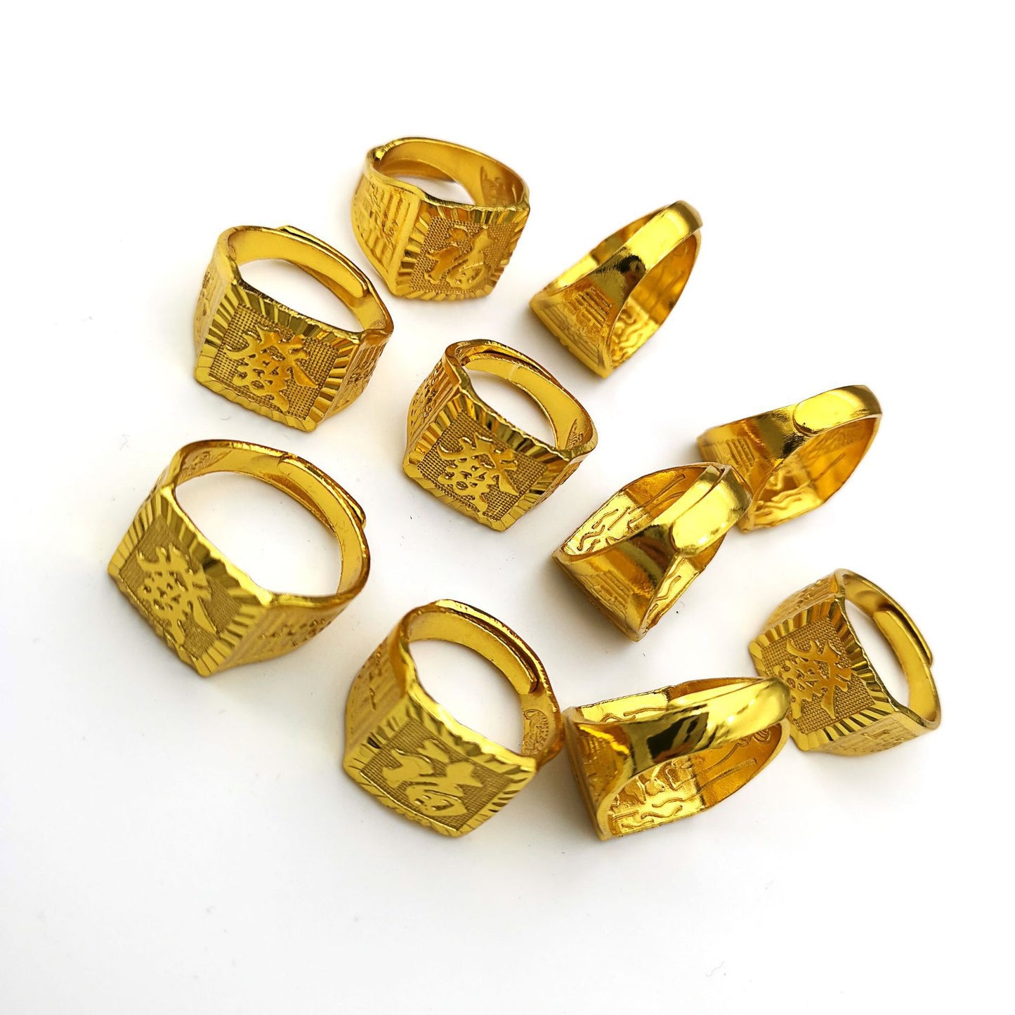Men's Man's Gold Plated Square Vietnam Placer Bracelets