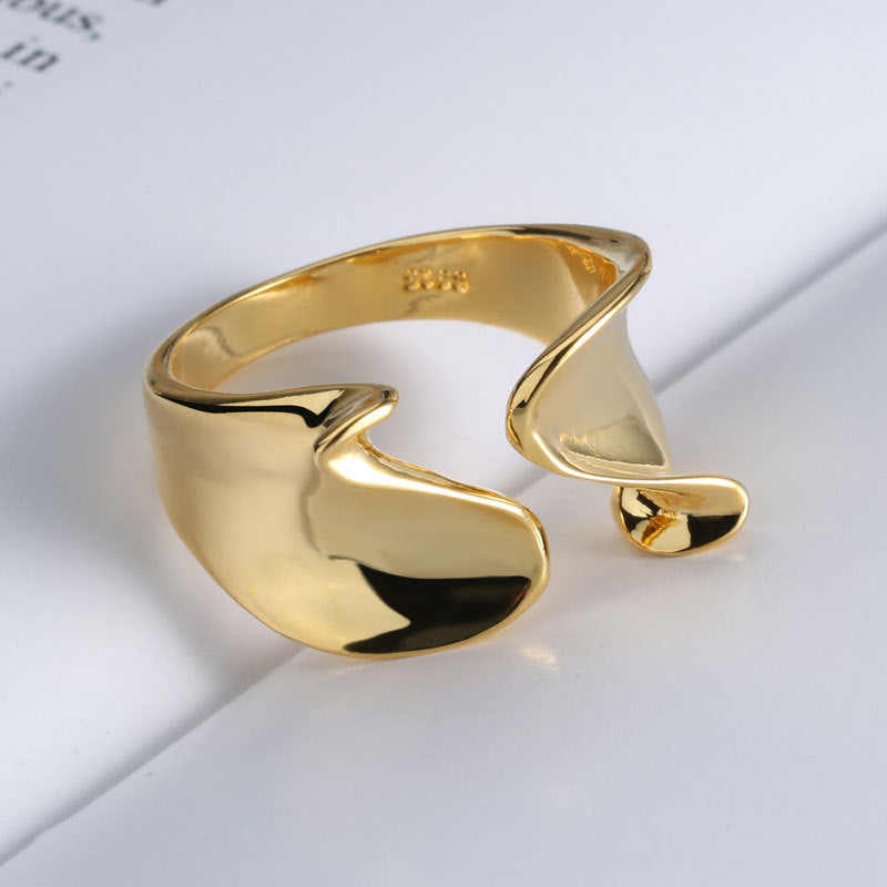 Stylish Texture Exaggerated Irregular Geometric Opening Rings