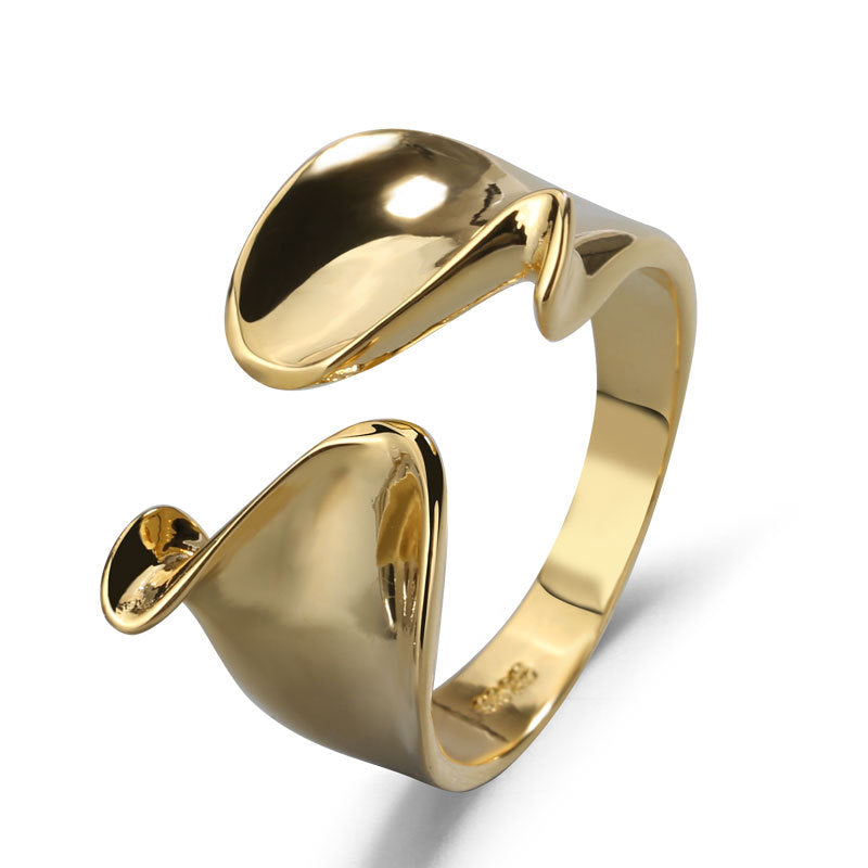 Stylish Texture Exaggerated Irregular Geometric Opening Rings