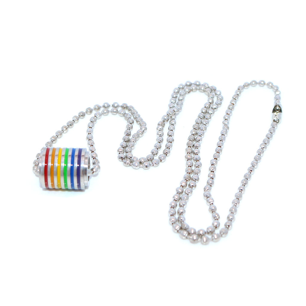 Women's & Men's Stainless Steel Color Epoxy Cylindrical Accessories Necklaces