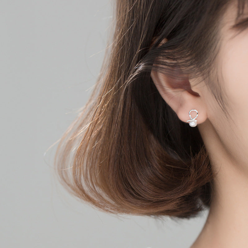 Women's Pearl For Sweet Korean Style Shaped Earrings