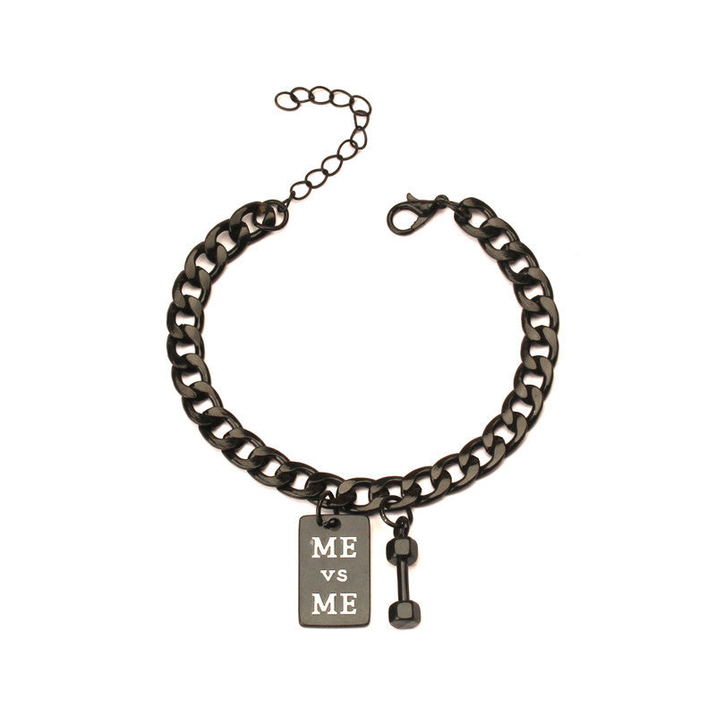 Chain Hip Hop Cold Wind Dumbbell Square Plate Bracelets