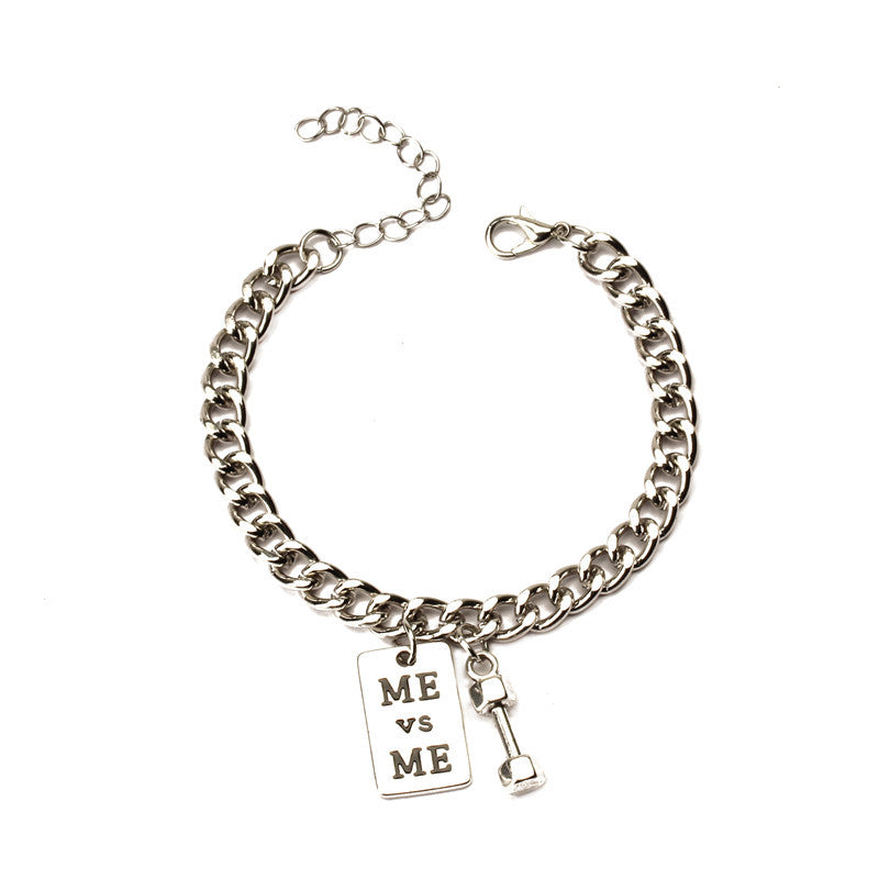Chain Hip Hop Cold Wind Dumbbell Square Plate Bracelets
