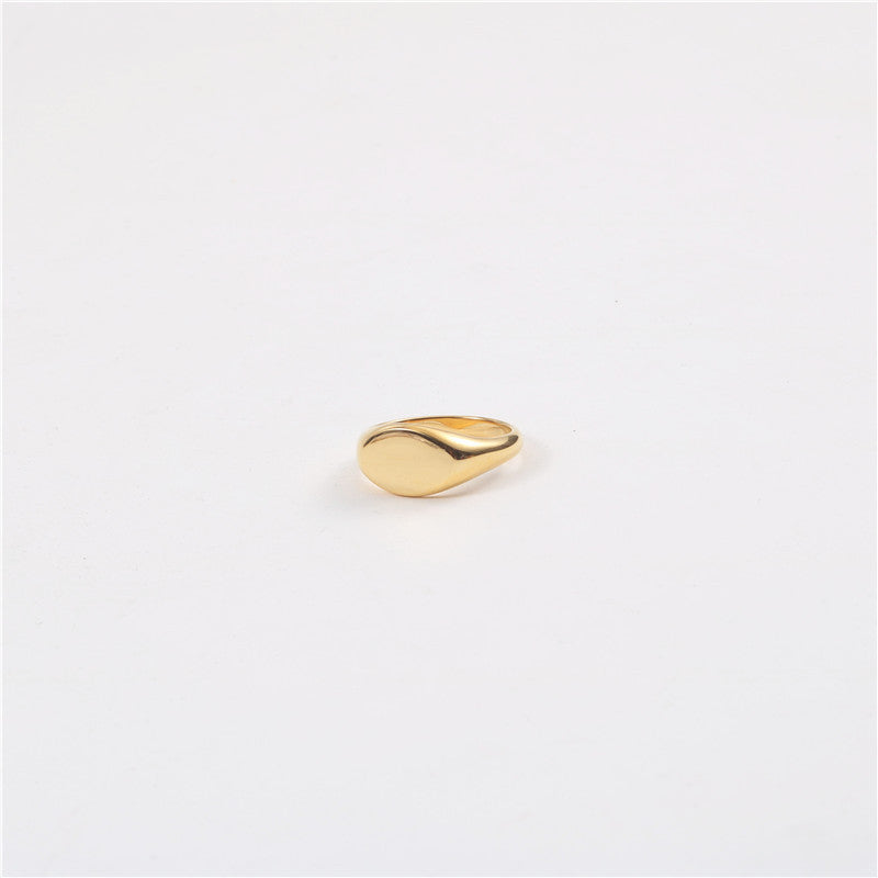 Simple Gold Cold Wind Stacked Couple Rings