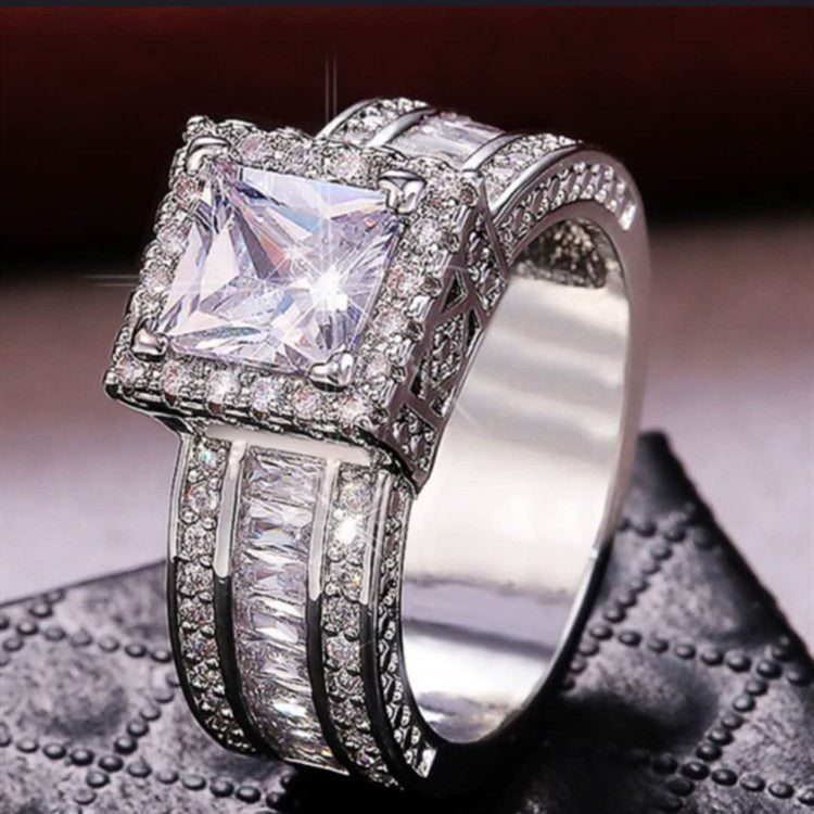 Slouchy Sier Fashion Female Engagement Ornament Rings
