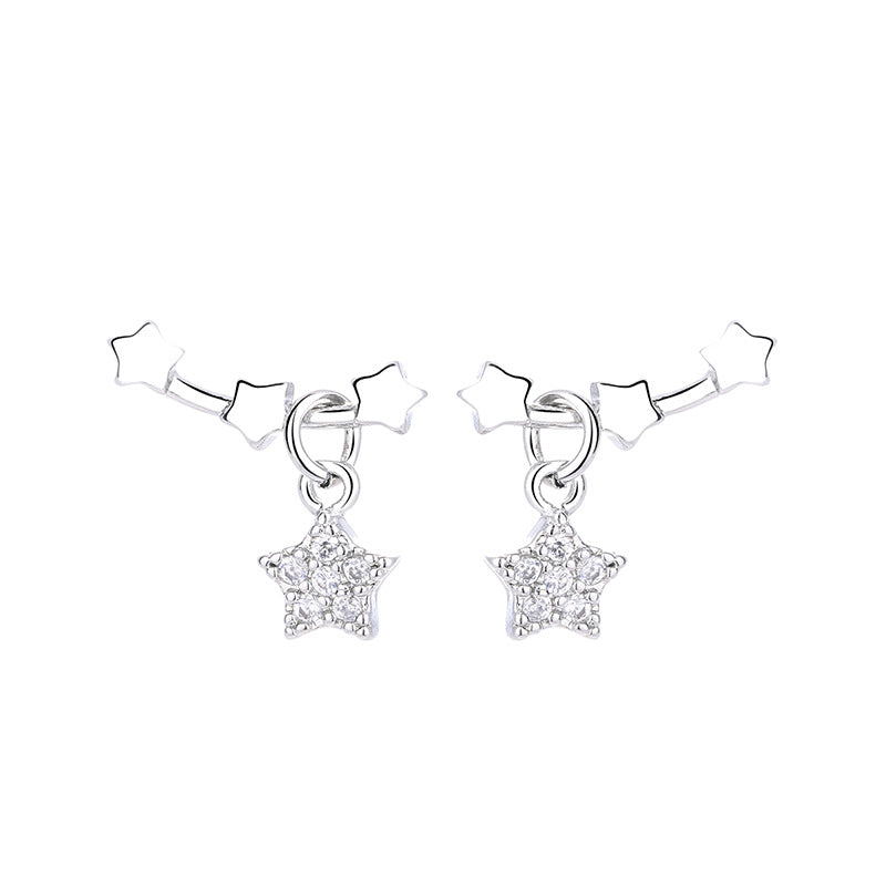 Women's Fresh Pentagram Fashion Temperament Girlfriends Rhinestone Rings