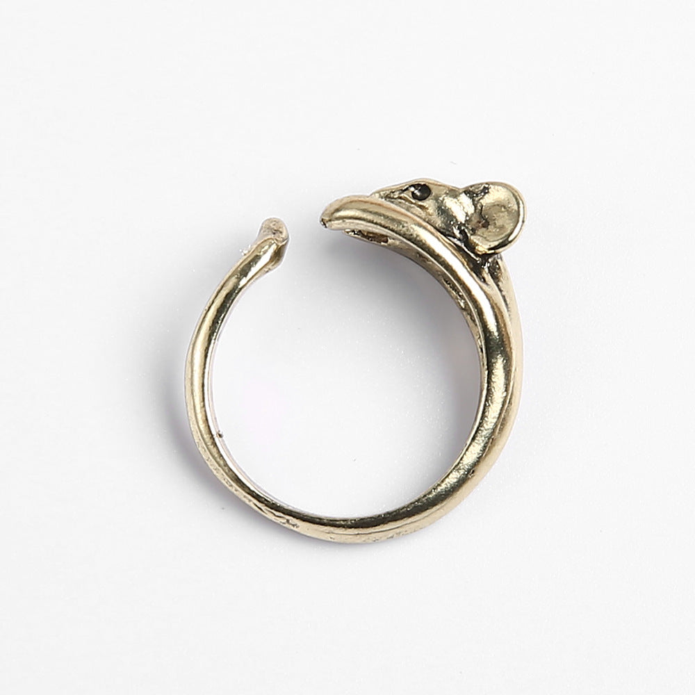 Forest Rabbit Open Alloy Suit Female Rings