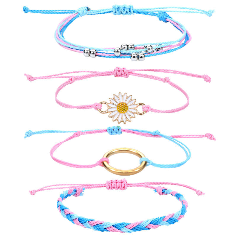 Strap Waterproof Wax Line Hand-woven Sunflower Bracelets