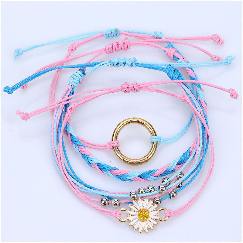 Strap Waterproof Wax Line Hand-woven Sunflower Bracelets