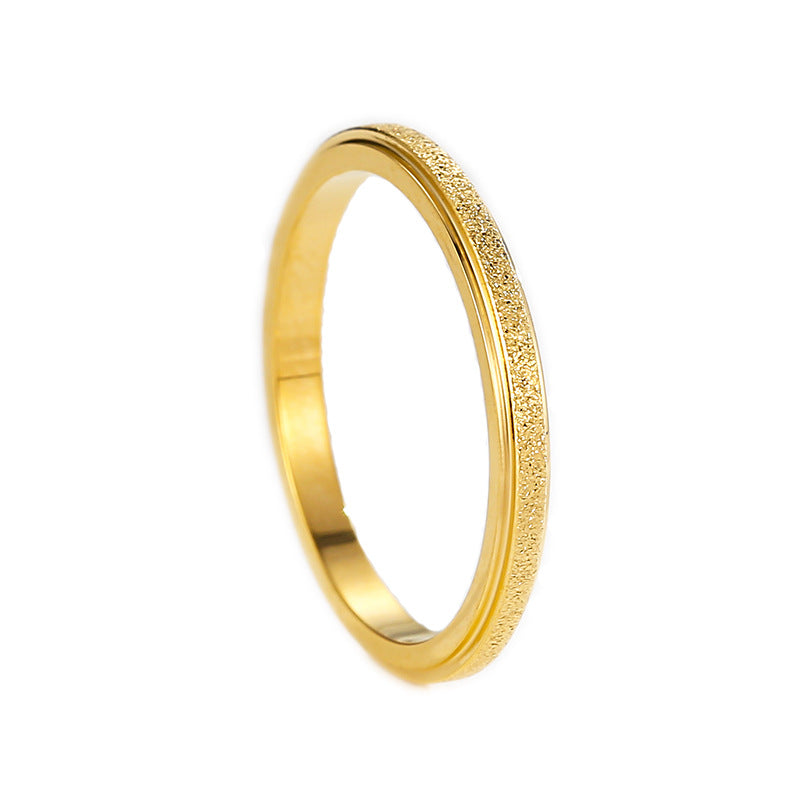 Titanium Steel Female Style Personality Glazed Surface Matte Fortune Rings