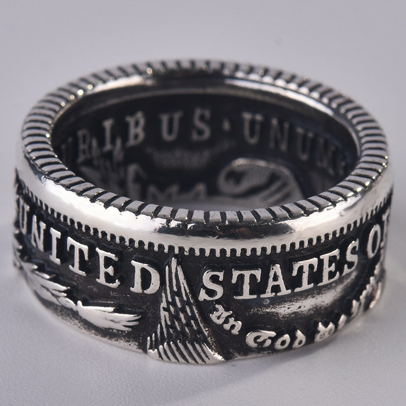 National Emblem Motto United Coin Plated Rings