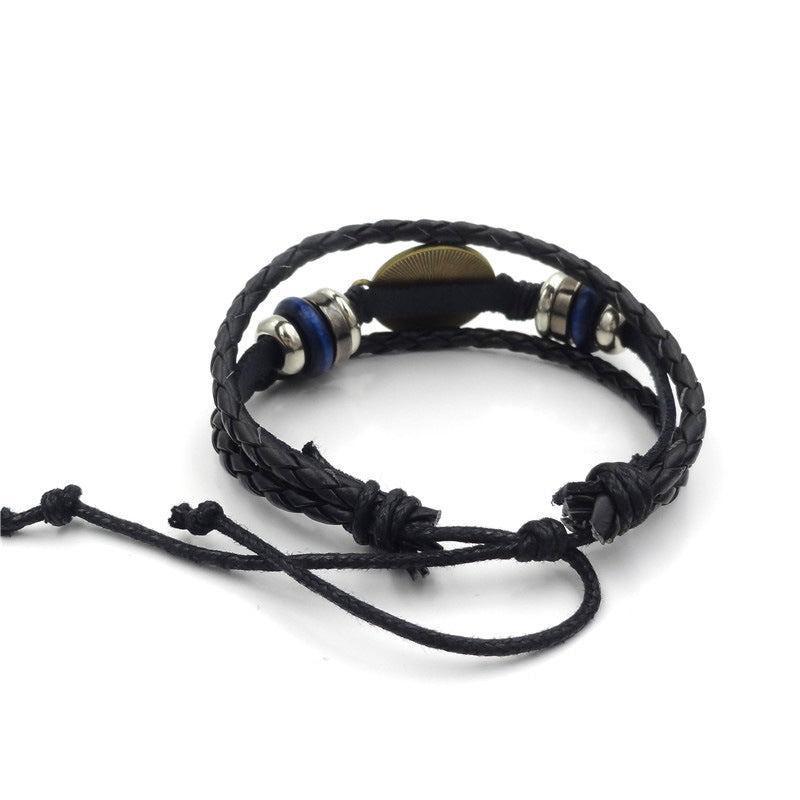 Weird Town Leather Time Stone Ornament Bracelets
