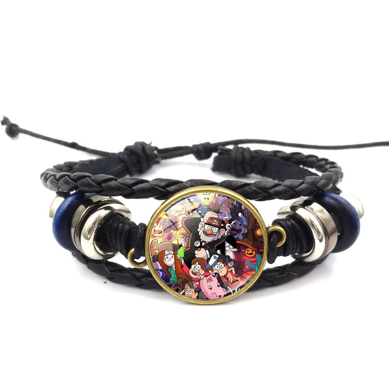 Weird Town Leather Time Stone Ornament Bracelets