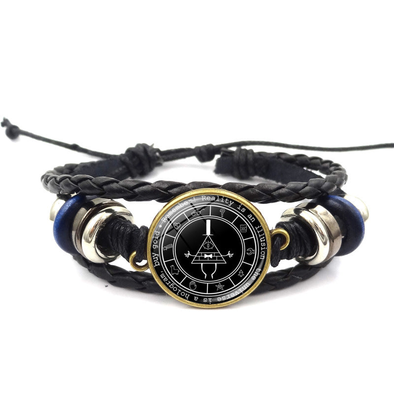 Weird Town Leather Time Stone Ornament Bracelets