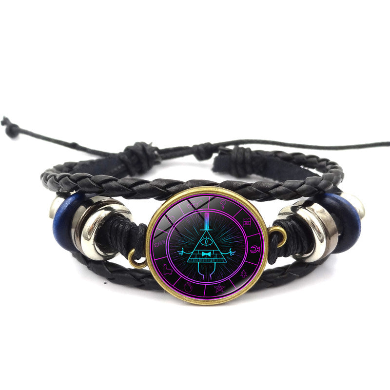 Weird Town Leather Time Stone Ornament Bracelets