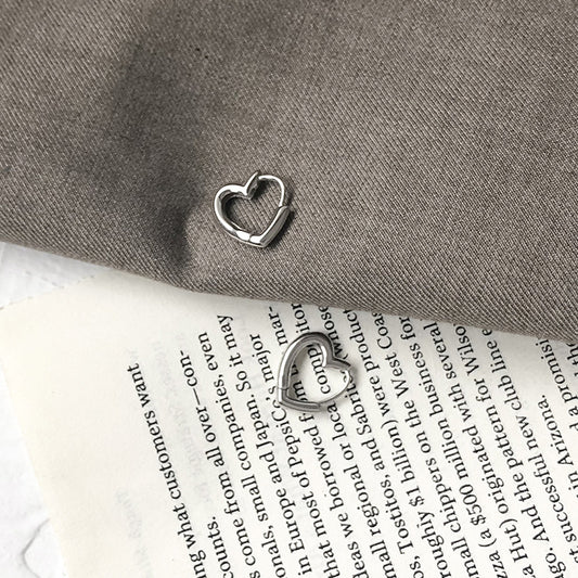 Love Ear Clip Sier Pin Female Earrings