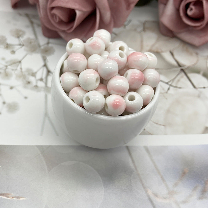 White Ceramic Beads Glaze Scattered Tail Jewelry Accessories