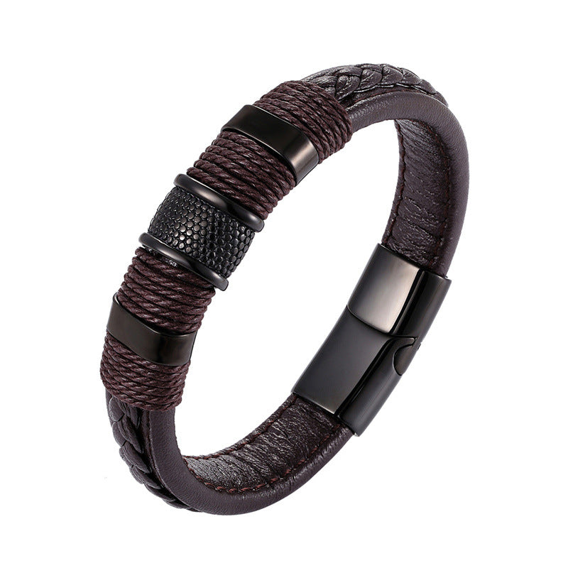 Men's Retro Fashion Handmade Woven Leather String Bracelets