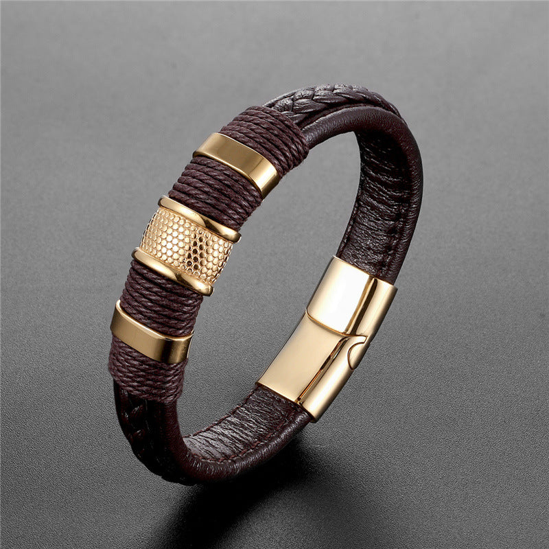 Men's Retro Fashion Handmade Woven Leather String Bracelets
