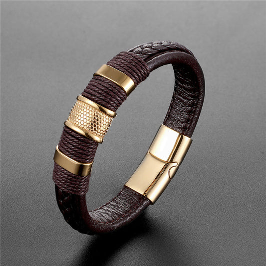 Men's Retro Fashion Handmade Woven Leather String Bracelets