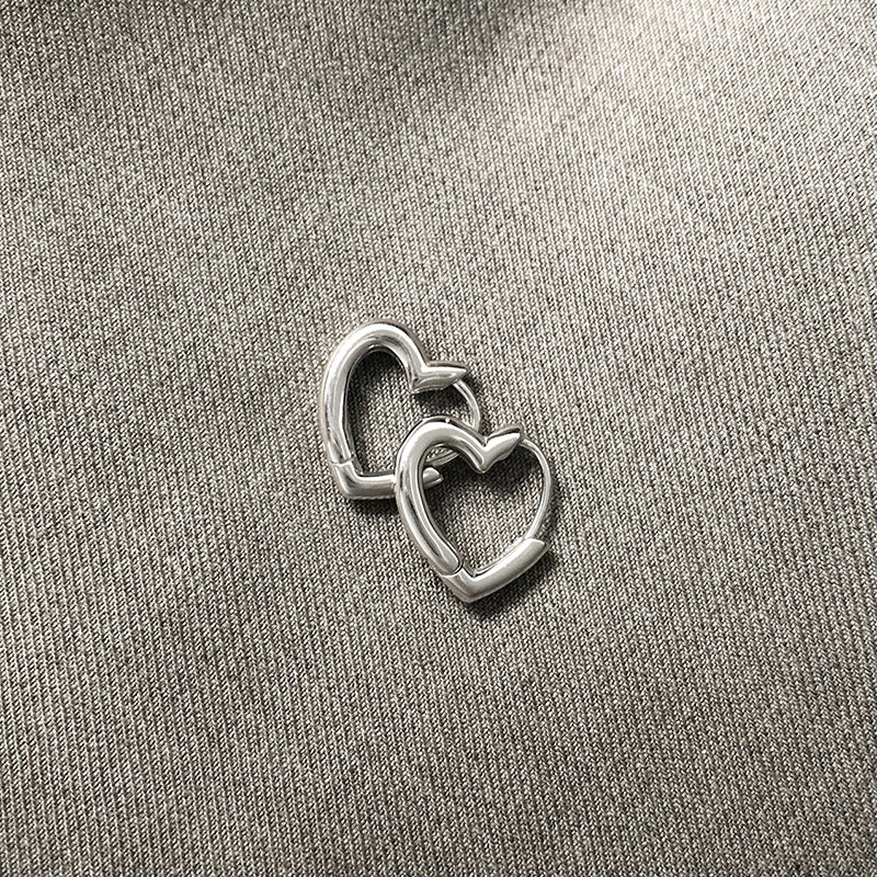 Love Ear Clip Sier Pin Female Earrings