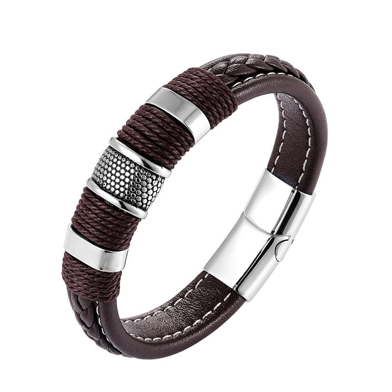 Men's Retro Fashion Handmade Woven Leather String Bracelets