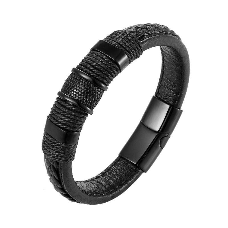 Men's Retro Fashion Handmade Woven Leather String Bracelets