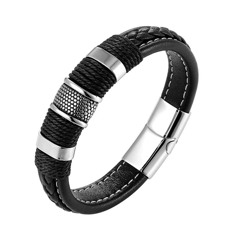 Men's Retro Fashion Handmade Woven Leather String Bracelets