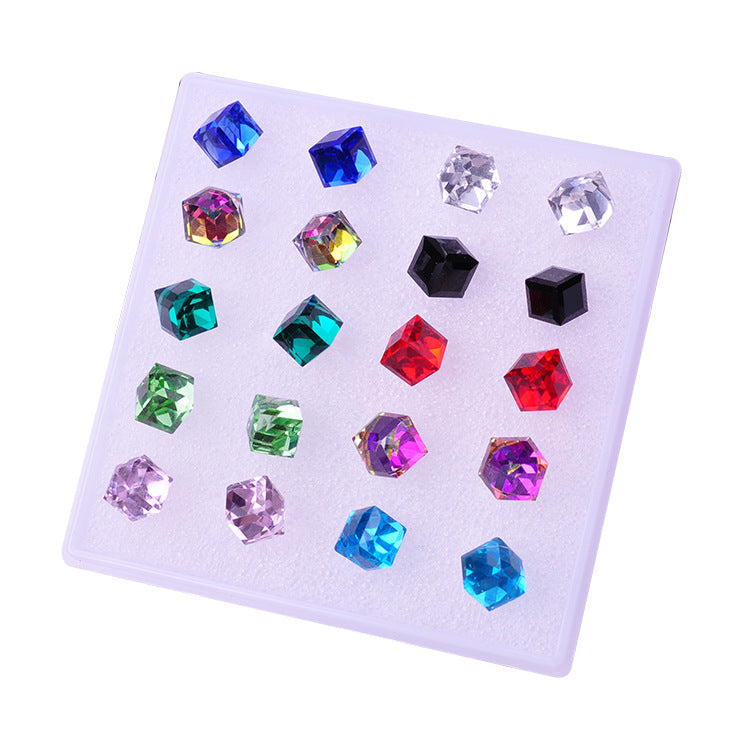 Square Sugar Female Set Stall Ornament Plastic Earrings