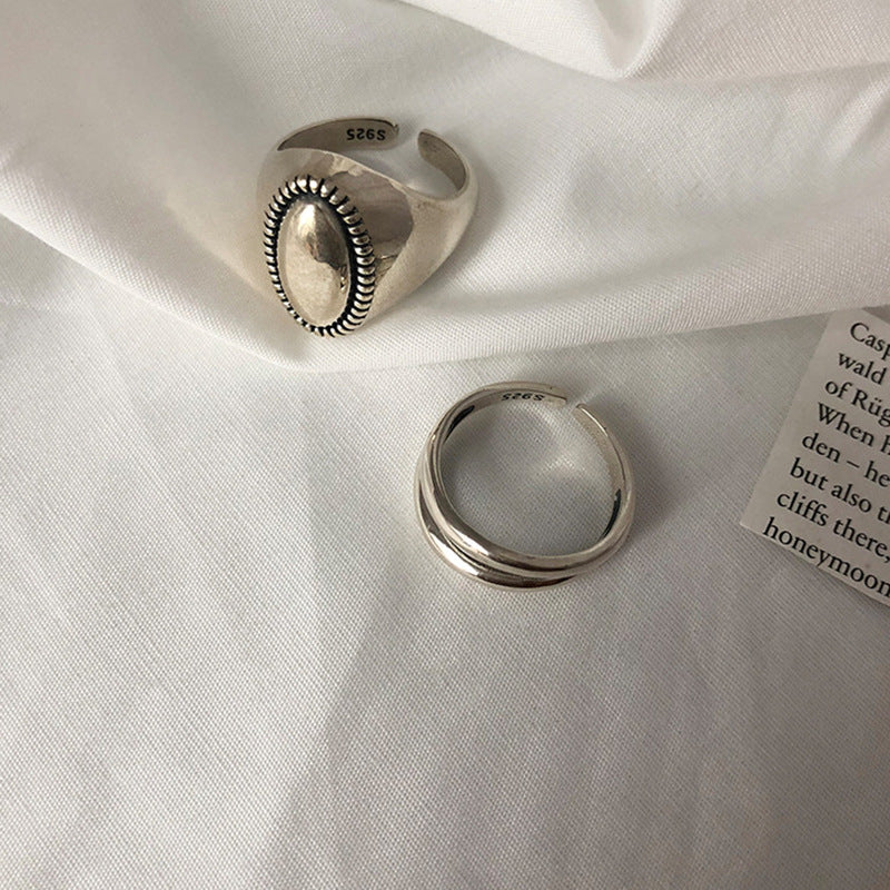 Women's Sier Open Index Finger Trendy Fashion Personalized Rings